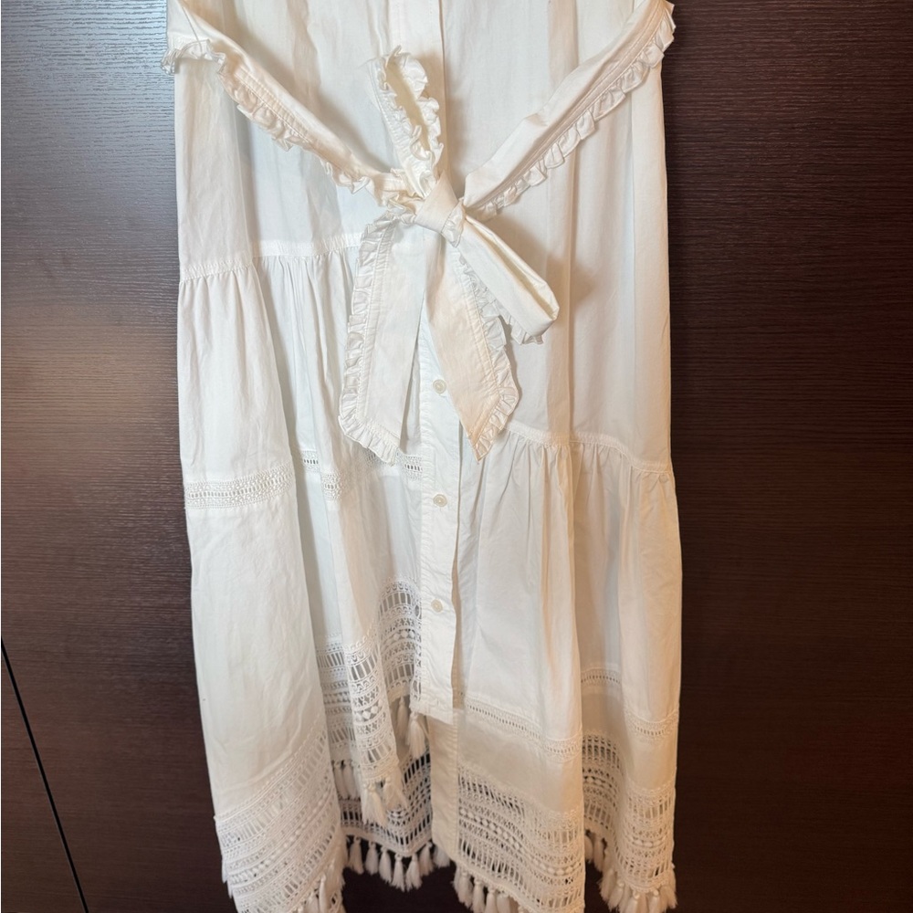Derek Lam Cream Maxi Dress with Lace Details - Picture 5 of 12